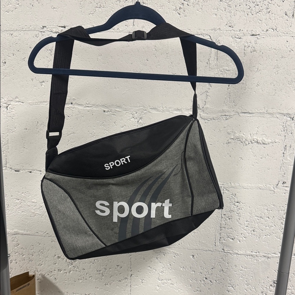 BRAND NEW Small Duffle Sports Bag - SPORT - Gray & Black Men's Athletic Bag